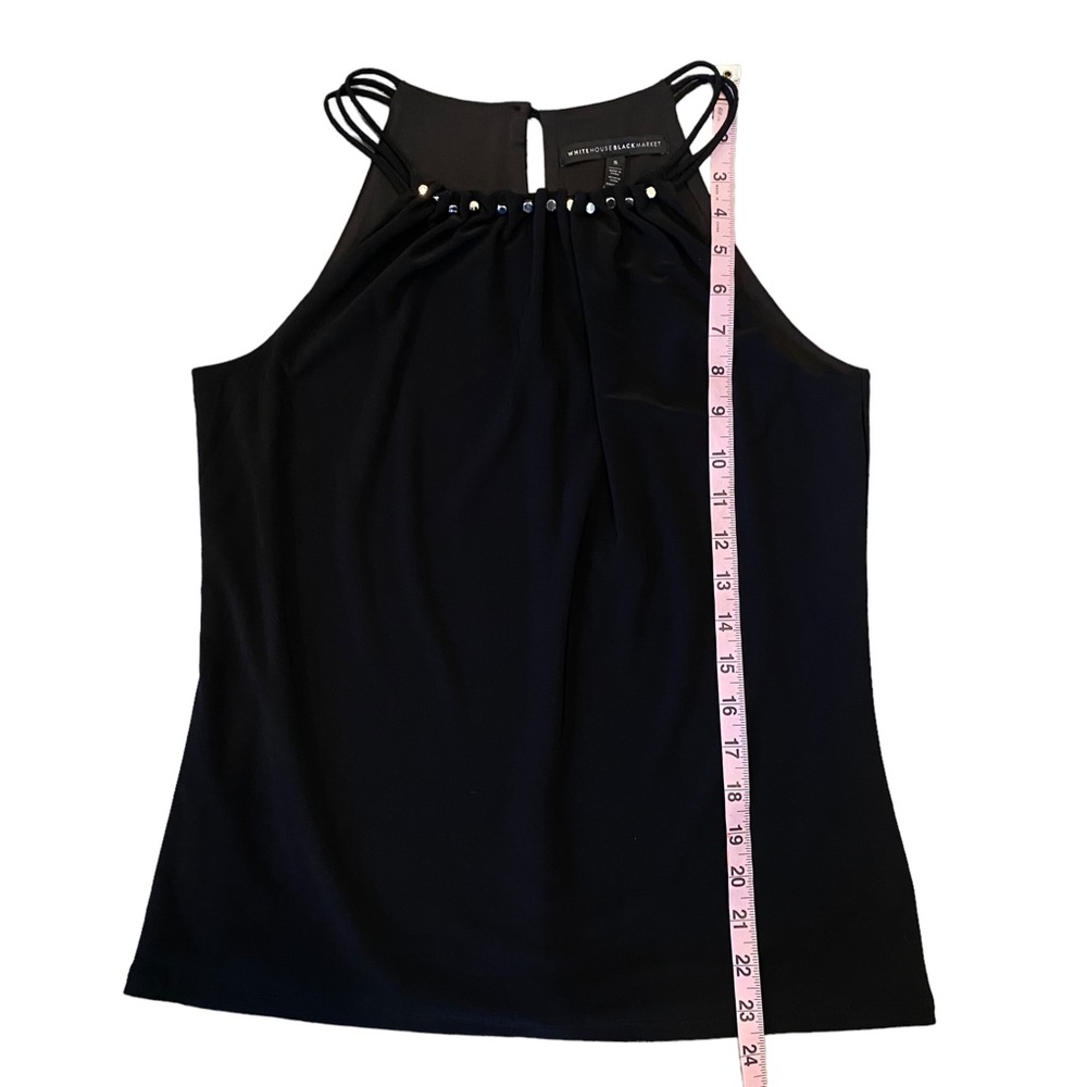 White House Black Market Black Studded Tank Blouse Small - Picture 13 of 14